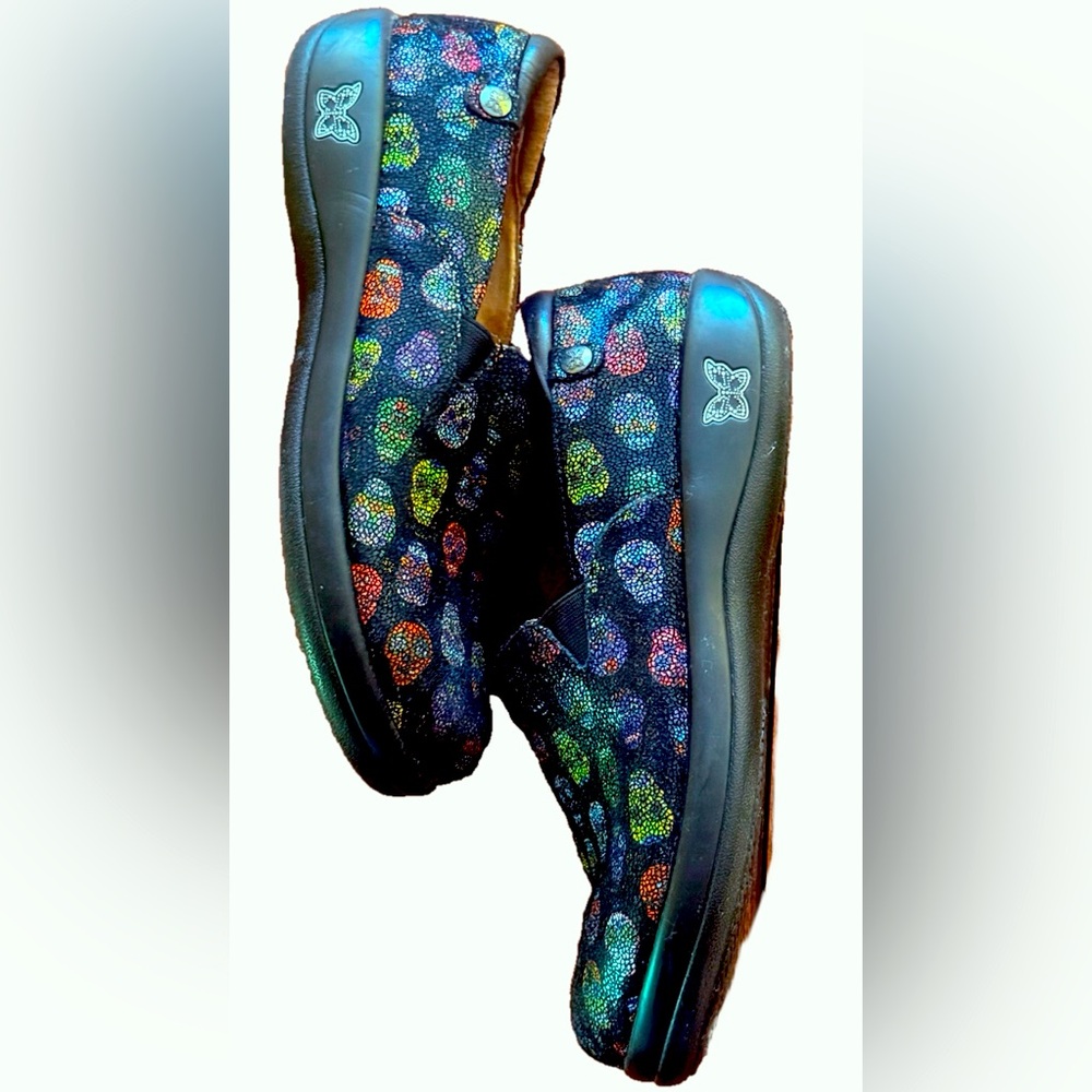 Alegria Keli PRO Sugar Skulls Dottie Slip On Professional Shoe Black EU 40/US 9 - Picture 4 of 6